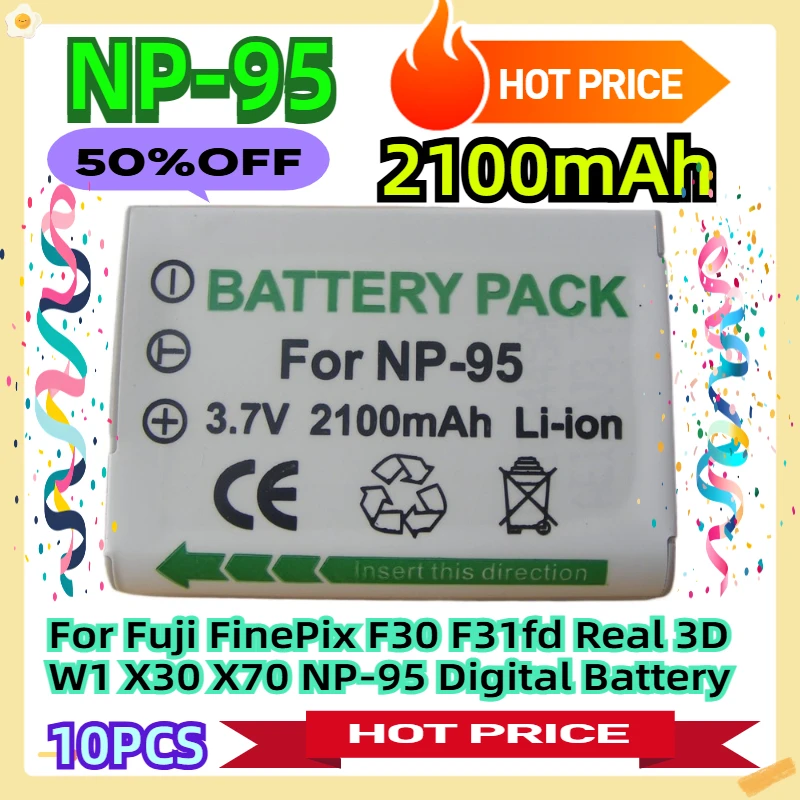 

For Fuji FinePix F30 F31fd Real 3D W1 X30 X70 NP-95 Digital Battery 10pcs