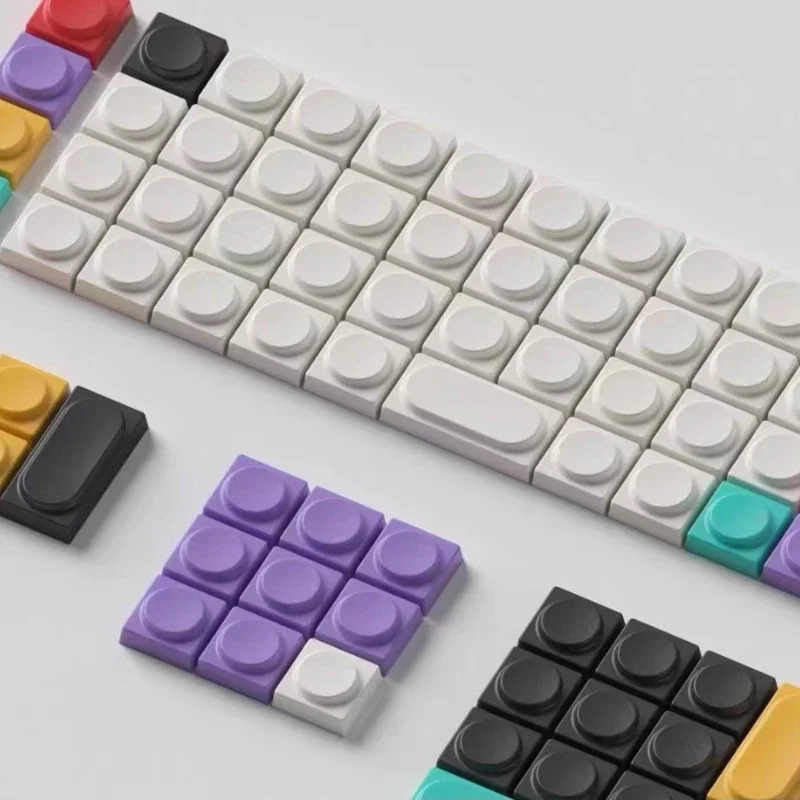 DOYS 1U Toy Keycaps Building Block Mechanical Keyboard Keycaps Transparent Keycaps MX Cross axis Customizable diy