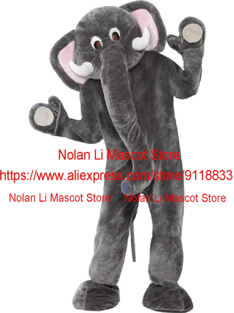 High Quality Adult Grey Elephant Mascot Costume Cartoon Suit Movie Prop Role Playing Advertising Game Large Event Display 536