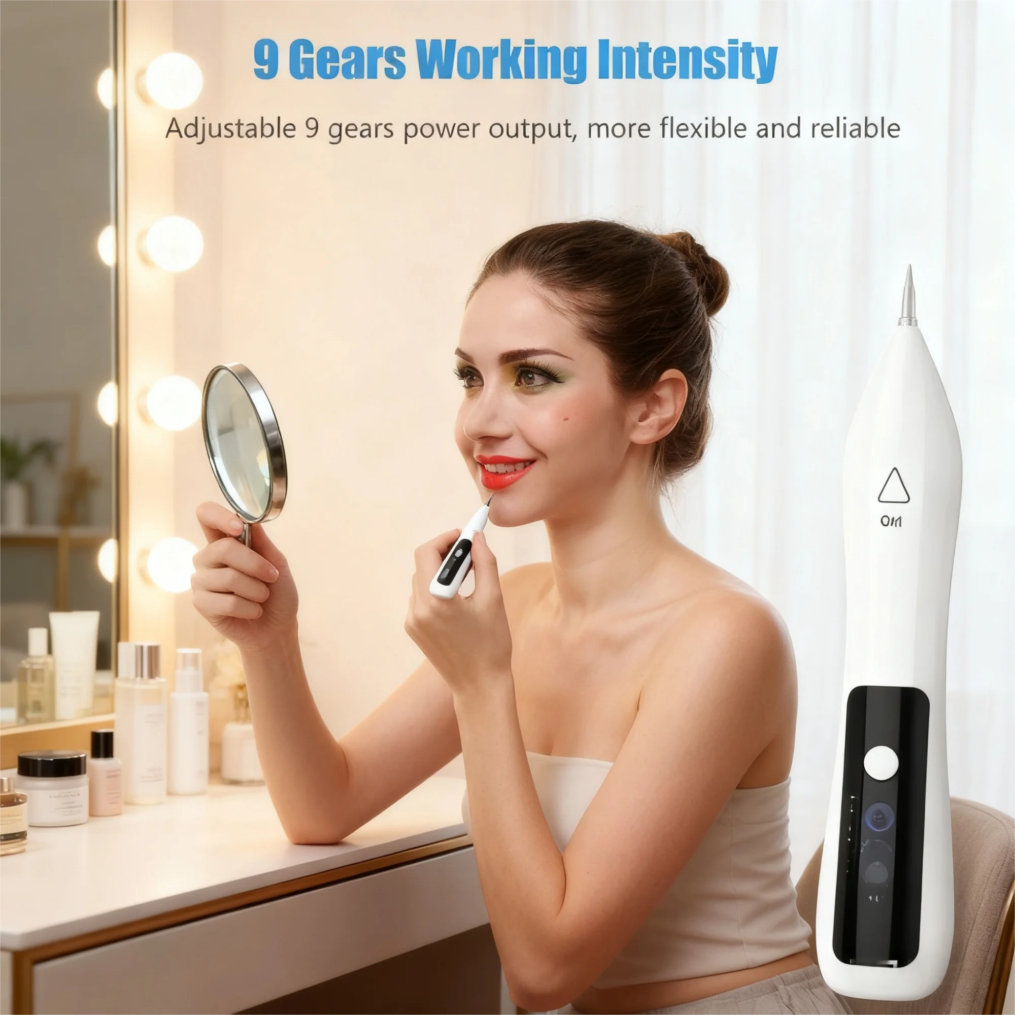 

Portable LCD Dot Mole/Freckle/Tattoo Removal Pen - White Beauty Skin Machine, Home-Use Friendly