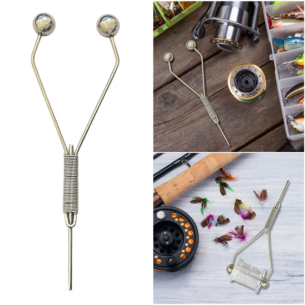 الصيد يطير ربط بكرة حامل قابل للتعديل بكرة حامل يطير ربط أداة يطير إغراء الطعوم صنع أداة لصنع ذباب الصيد #3