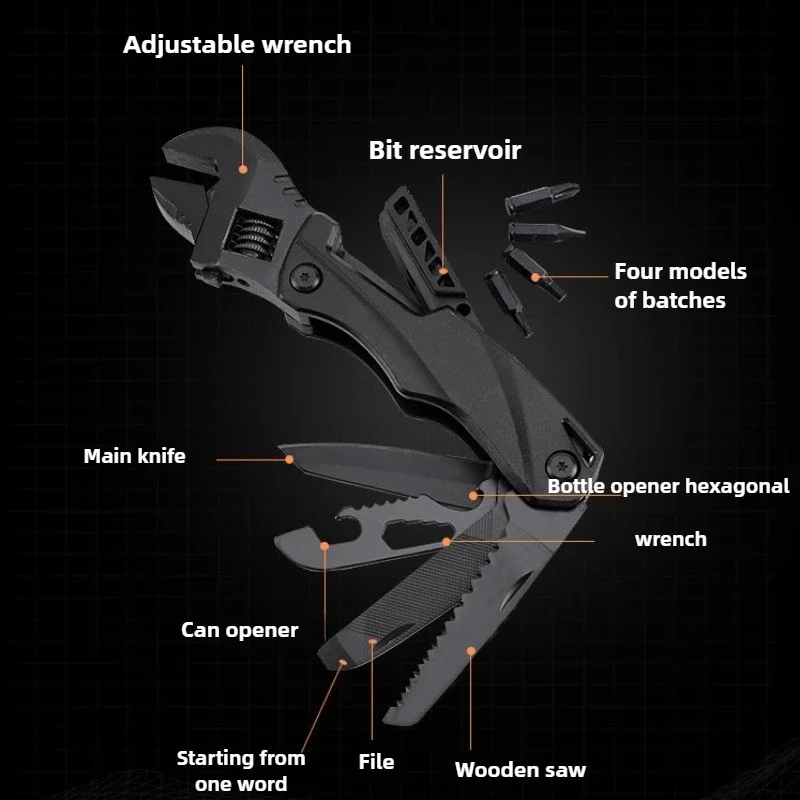 Multifunctional Wrench Strong and Durable Outdoor Combination Tool Pliers Folding Knife Saw Professional Maintenance Hand Tools