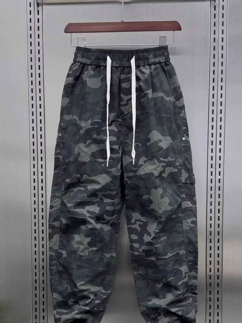 

Camouflage Loose Fit Sports Outdoor Men's Casual Pants Trousers Elastic Waist Band Footed Summer New Fashion Trend