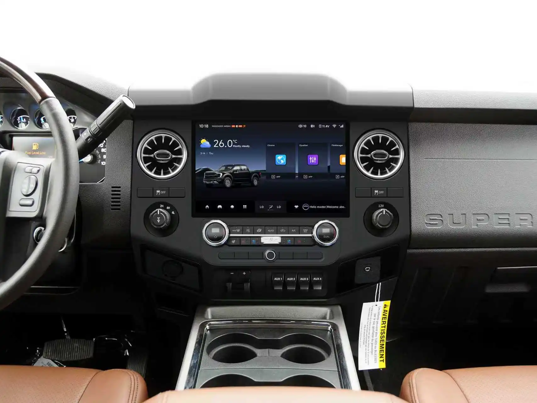 12.8 inch IPS Touch Screen Android 15 For Ford F250 2009-2015 Wireless Carplay Car Stereo Radio Multimedia Player  DSP BT GPS 4G