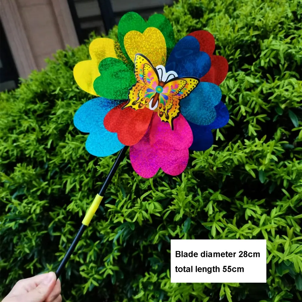 

Multistyles Sunflower Windmill Colorful Double-layer Turntable PVC Stake Standing Lawn Flower Pinwheel Diameter 35cm