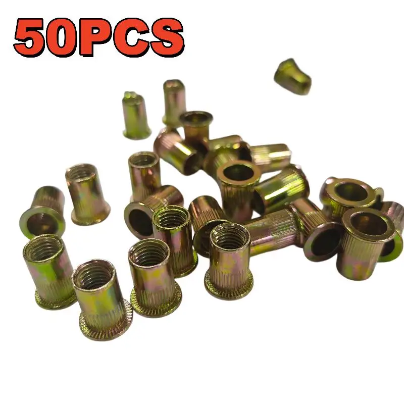 50Pcs Carbon Steel Rivnuts Blindnuts Nuts Insert Rivet Multi Sizes Tool M3 M4 M5 M6 M8 Rivet Nuts Tools DIY Accessories