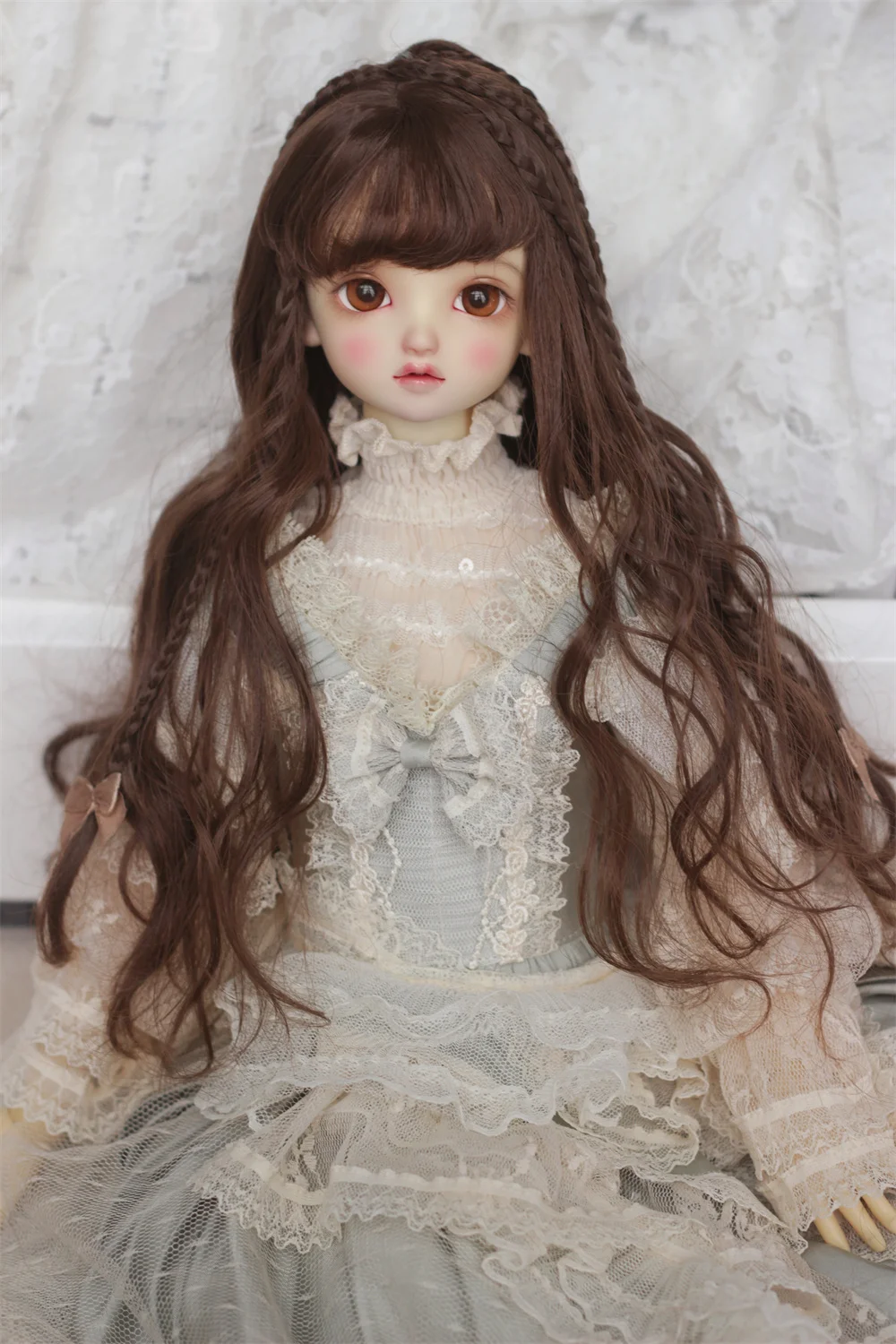 

BJD/SD Wig Milk silk wig 1/3 girl braids Long curls BJD doll accessories(no doll)