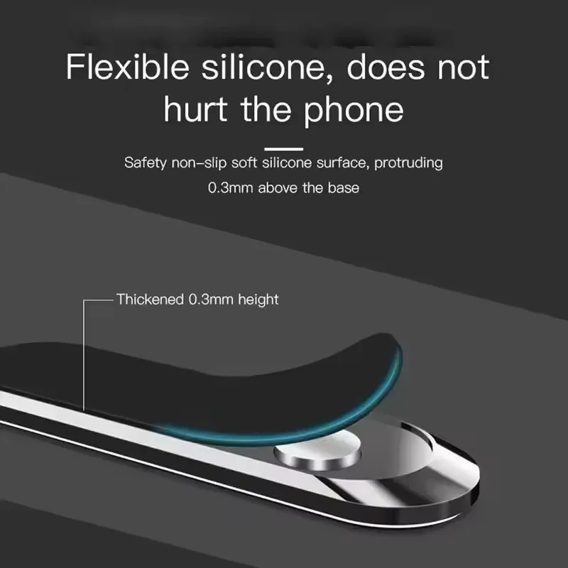Magnetic Car Phone Holder Rotatable Mini Strip Shape Stand Metal Strong Magnet GPS Car Mount for iPhone 16 Xiaomi Huawei Samsung - view 4