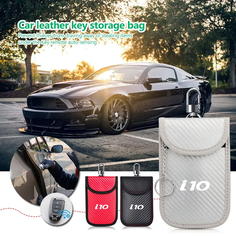 Funda para llavero de coche con cremallera, funda protectora de fibra de carbono para Hyundai i10 I10 N Line 2009 2010 2011 2012 2013 2019 2020 2021