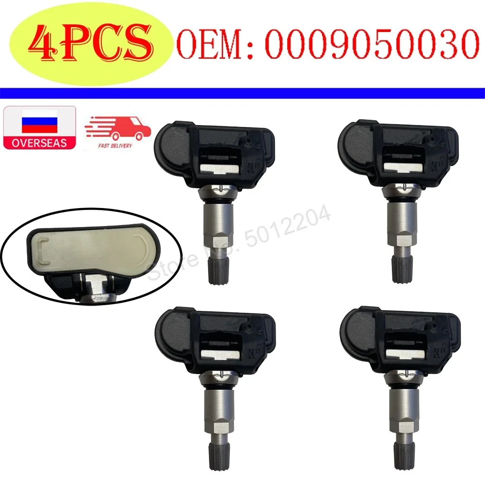 4 Sensores TPMS 433MHz para Monitoreo de Presión de Neumáticos, A0009050030 670002790, para Mercedes-Benz Clase S W222 2013-2019, 0009050030
