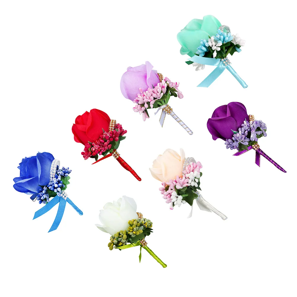 

2Pcs Silk Brooch Wedding Bridal Bridal Corsage Corsage Bride Clothes Breastpins namentFlower Pin for Special Occasions