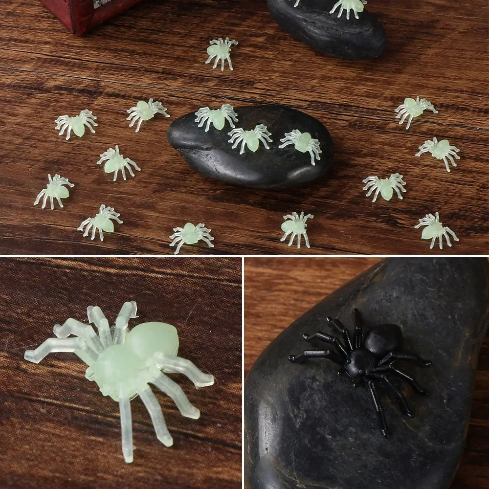 Luminous Party Supplies Mini Tricky Toy Haunted House Decor Halloween Spider Halloween Decoration Simulation Spider