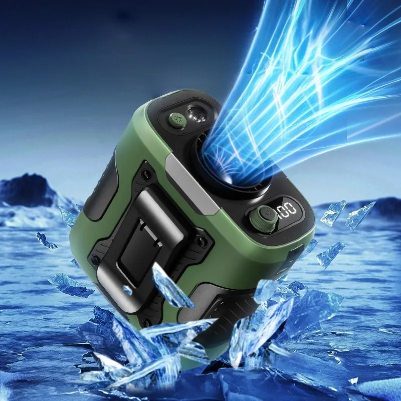 6000mAh Wearable Waist Clip Fan, Hands-free Portable Belt Fan for Hiking Jogging Outdoor Work