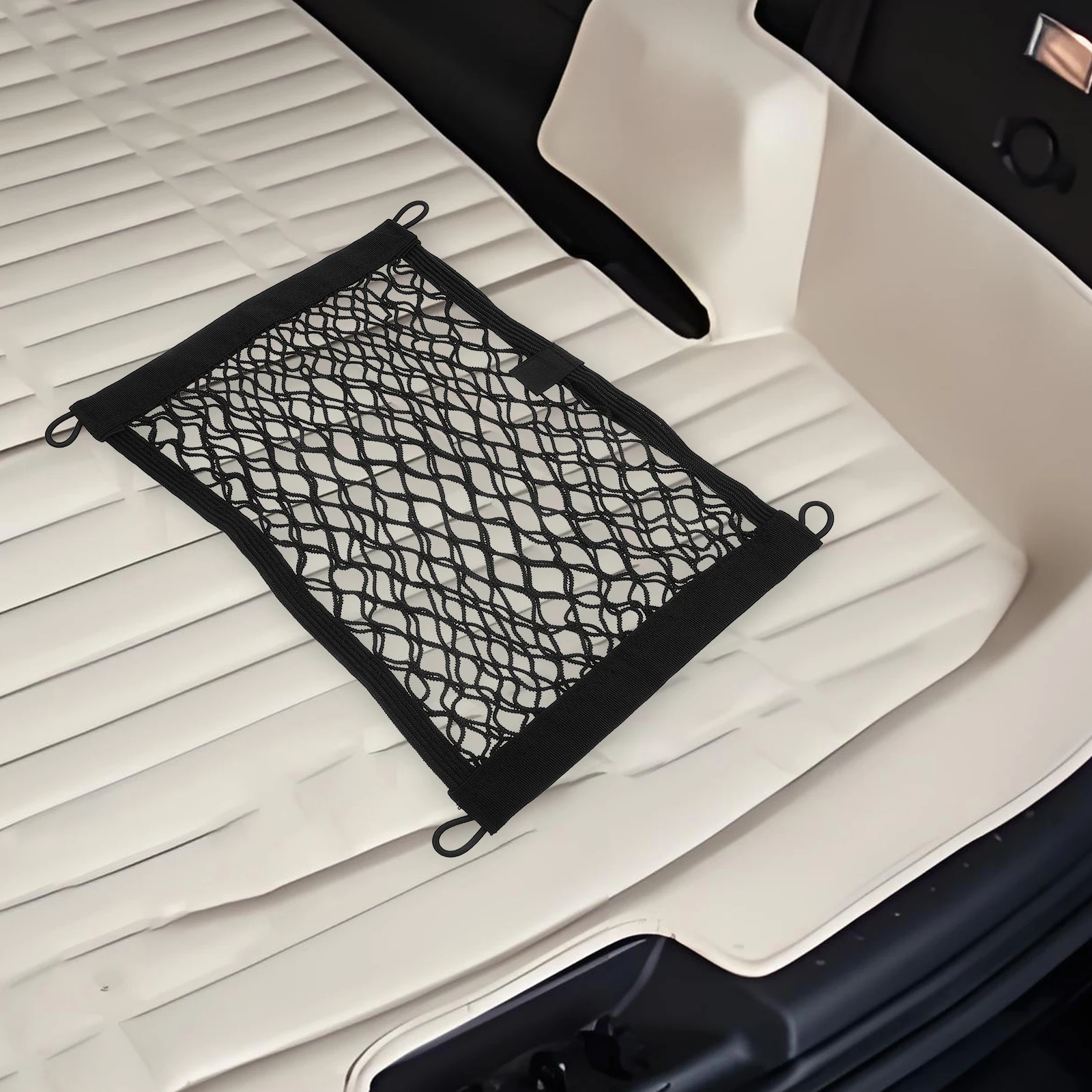

Car Seat Storage Net Double Layer Elastic Mesh Pocket Organizer Cargo Net Purse Handbag Holder Seat Car Organizer