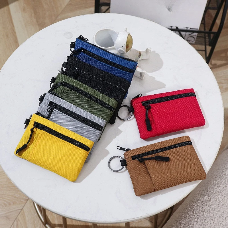 Oxford Cloth Coin Purse Women Zipper Coin Pouch Outdoor Key Earphone Data Cable Card Bag Credit Card Holder Kids Mini Cute Purse
