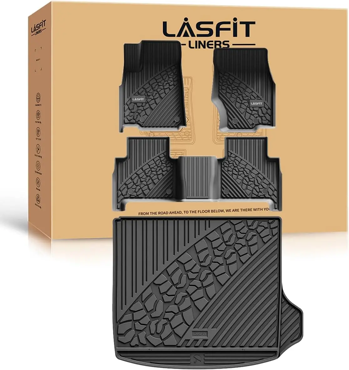 

Custom Fit All Weather TPE Floor Mats & Trunk Mat for Jeep Grand Cherokee WL 2022-2025 5-Seat, Durable Protection