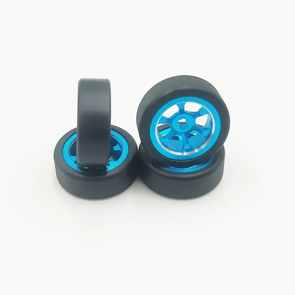 Alloy 4pcs rim wheel 5 spoke drift tire for rc hobby model car 1/28 Wltoys K969 K989 P929 drift rally  kyosho mini-Z Q D