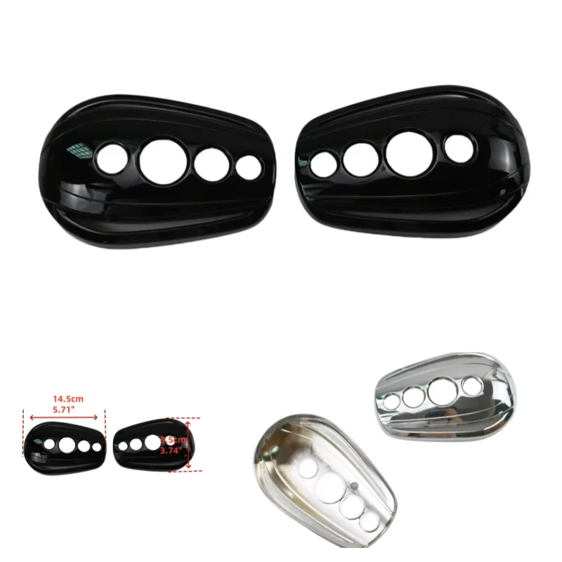 

2Ps Motorcycle Left & Right Oval Rear View Side Mirror Cover Fit for Harley Dyna Road King Electra Glide Sportster 883 1200