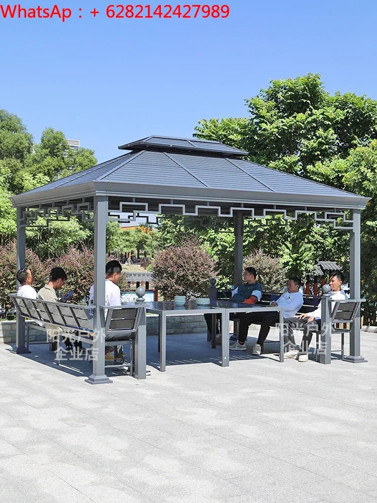 Outdoor awning, courtyard, pavilion, tables and chairs, outdoor leisure tent, aluminum alloy villa balcony, Chinese style