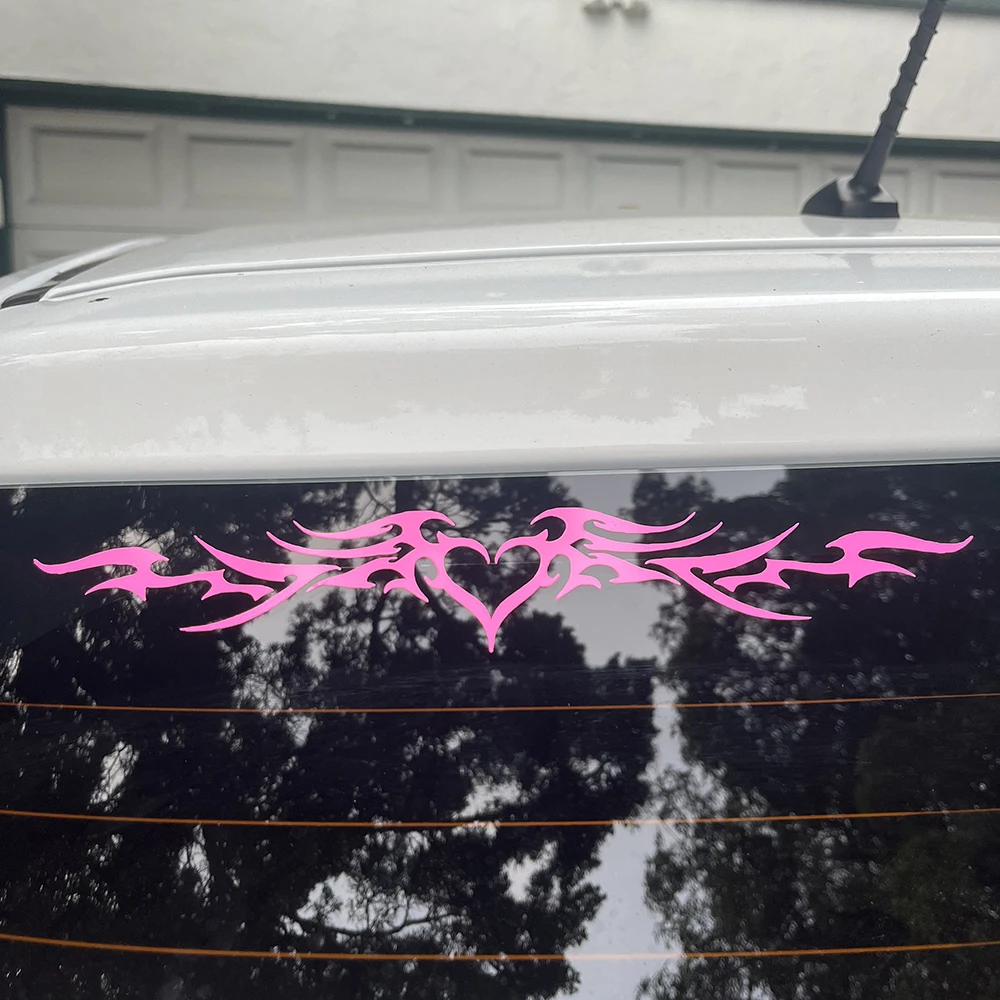 Fire Heart Wings Car Decor Stickers WindowsShield Die Cut Tuning Auto Bumper Decals Vinyl Accessories