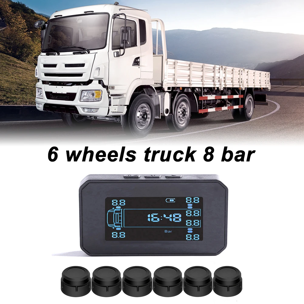 Battery Powered Pressure Monitor Portable Tire Pressure Monitor Black ABS Material Battery Powered Tpms System