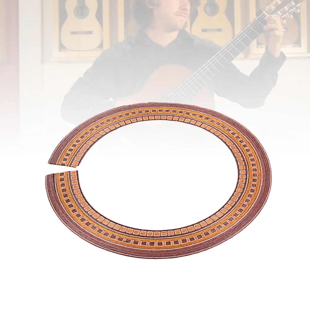 

90Mm Wood Inlay Strips for Guitar Rosette Curved Sound Hole Decoration Fit Electric Acoustic Guitars Guitar Rosette Decal