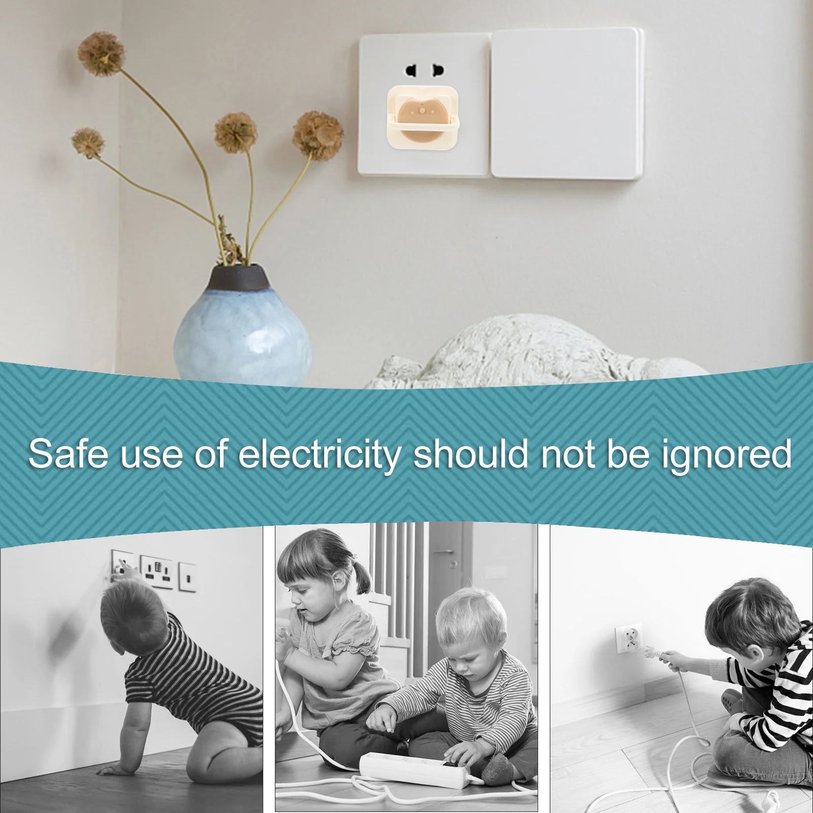 

24Pcs Socket Protective Covers Baby Proofing Outlet Plugs Safety Electric Insulation Kids Electrical Security Locks