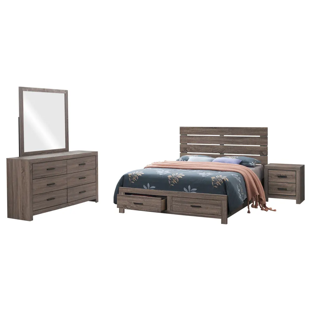 

4-Piece set of queen size bed bedroom furniture bed and cabinet set