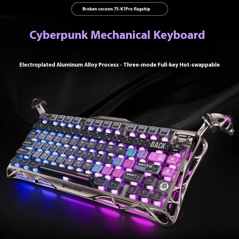 Gravity Planet 75k1pro Mechanical Keyboard Wireless Gaming Esports Professionali Aluminum Customization Computer Peripherals