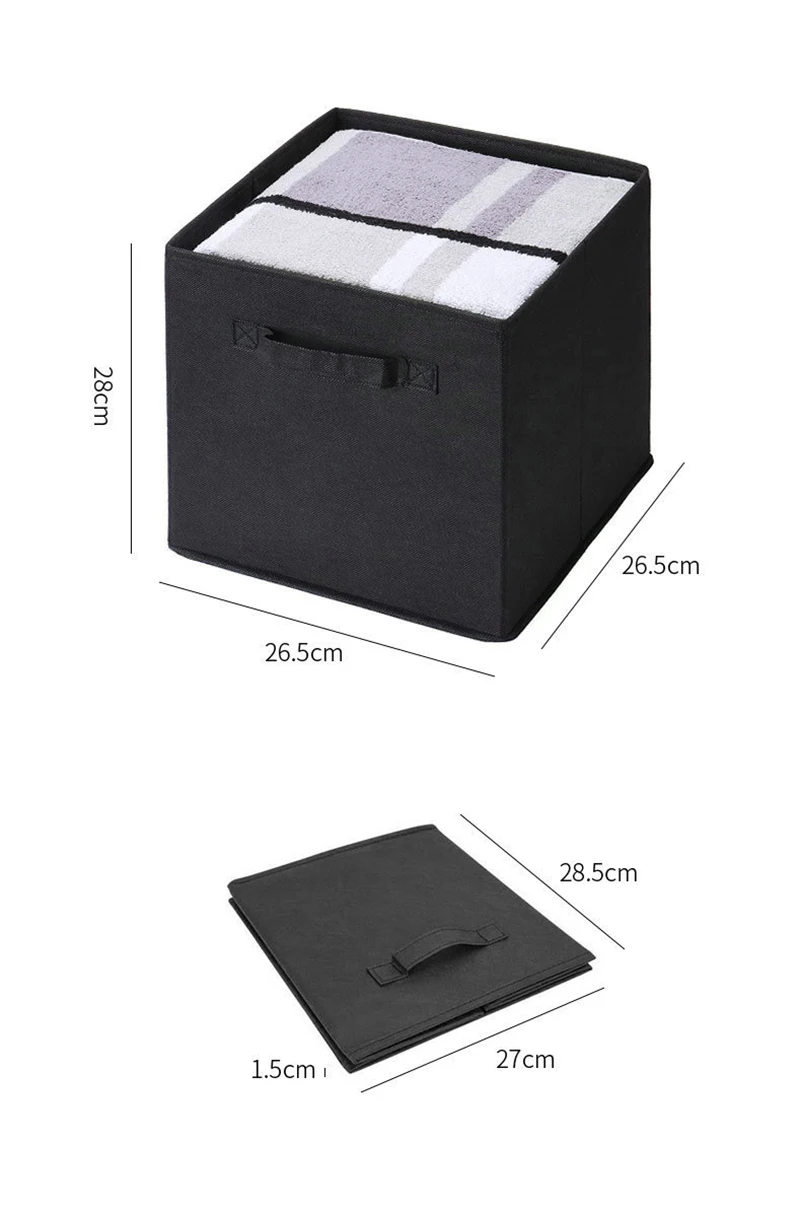 Cube Non-Woven Folding Storage Box With Handle Fabric Storage For Toys Clothes Storage Bins Home Closet Office Nursery Organizer