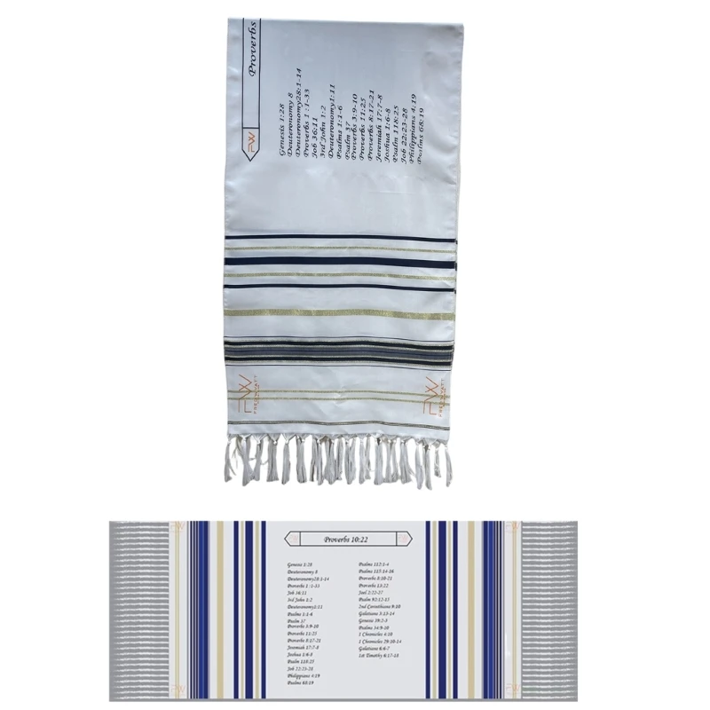 Tallit Prayer Shawls Smooth Soft Polyester Fabric Comfortable Wearing 20x71in