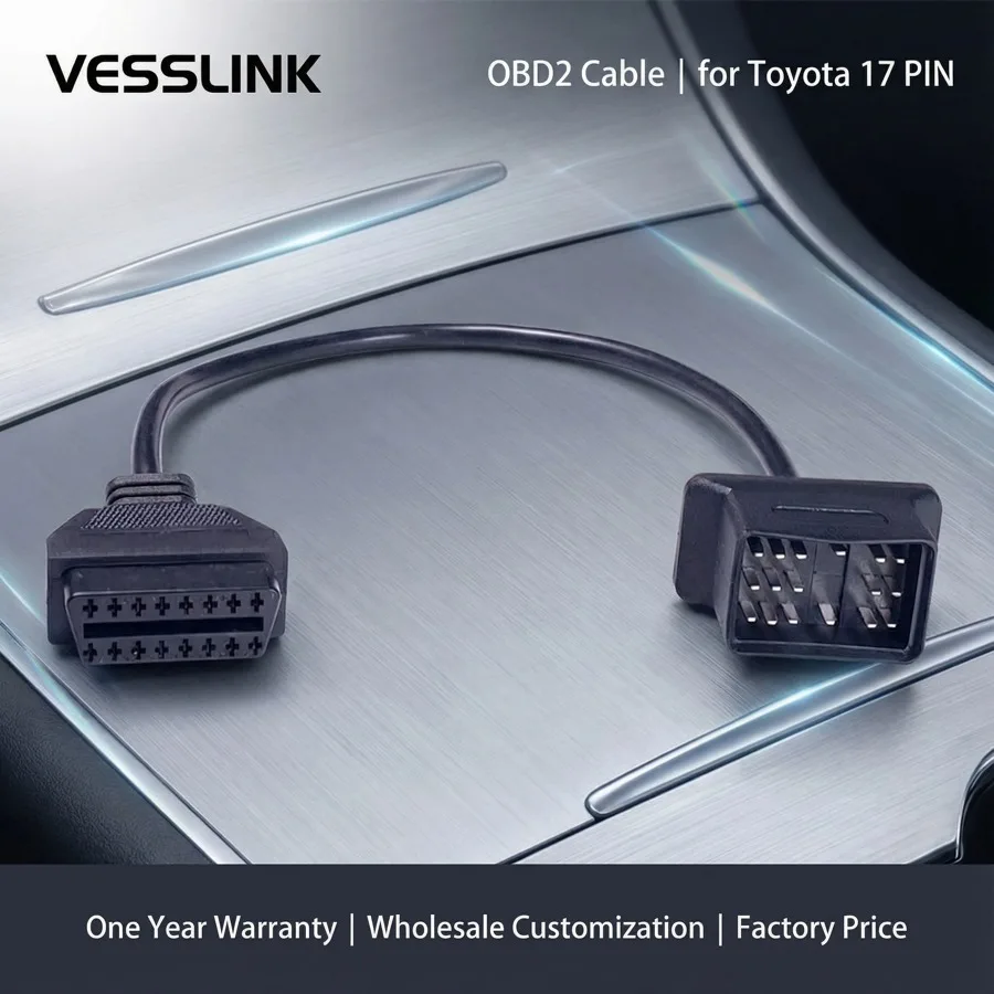 Hot Sale For Toyota 17Pin /22pin Connector OBD2 Diagnostic Cable 17Pin /22pin to 16Pin Or for OBD2 Interface Diagnostic Tools