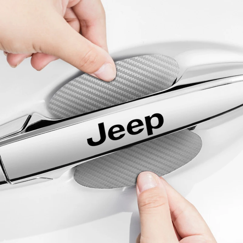 8pc Car Door Sticker Auto Handle Anti Scratch Protection Film for JEEP Wrangler Grand Cherokee Compass Renegade JK JL TJ Patriot