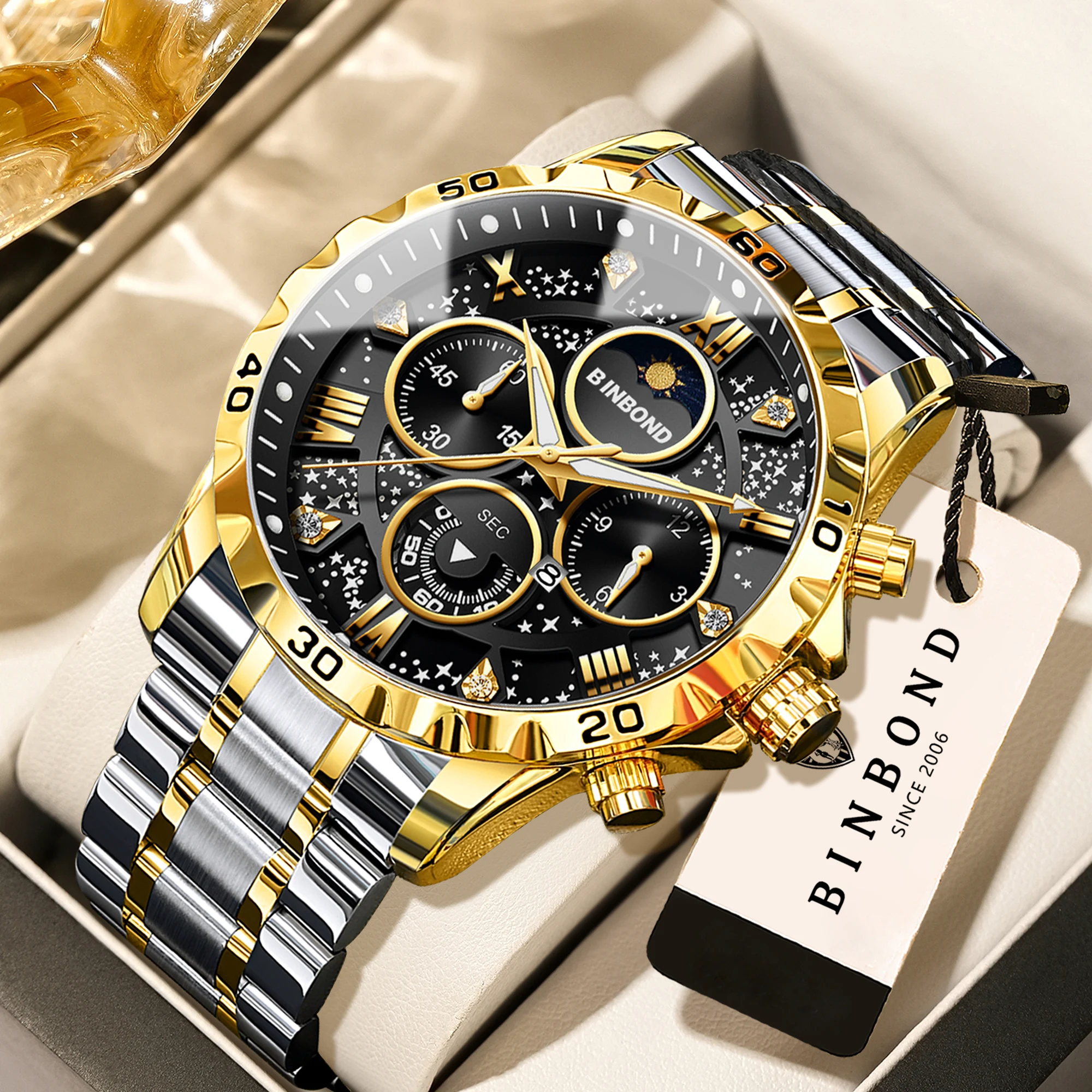 Men's Original Quartz Watch, Luminous Waterproof Chronograph