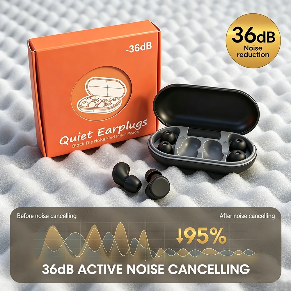 36dB Noise Cancelling Ear Plugs Reusable Sound Blocking Earplug