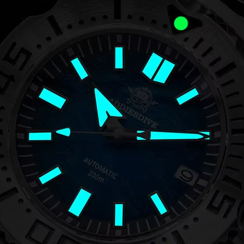 ADDIESDIVE Sapphire Diver Watches NH35 Movement 20Bar Waterproof Luminous Automatic Mechanical Watch AD2047 Blue Dial Wristwatch