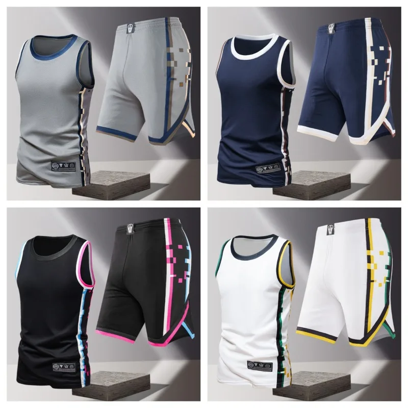 

Летний модный комплект из двух предметов: безрукавка и шорты 5 дюймов. Спортивная одежда для активного отдыха, ветрозащитная, дышащая, быстросохнущая.