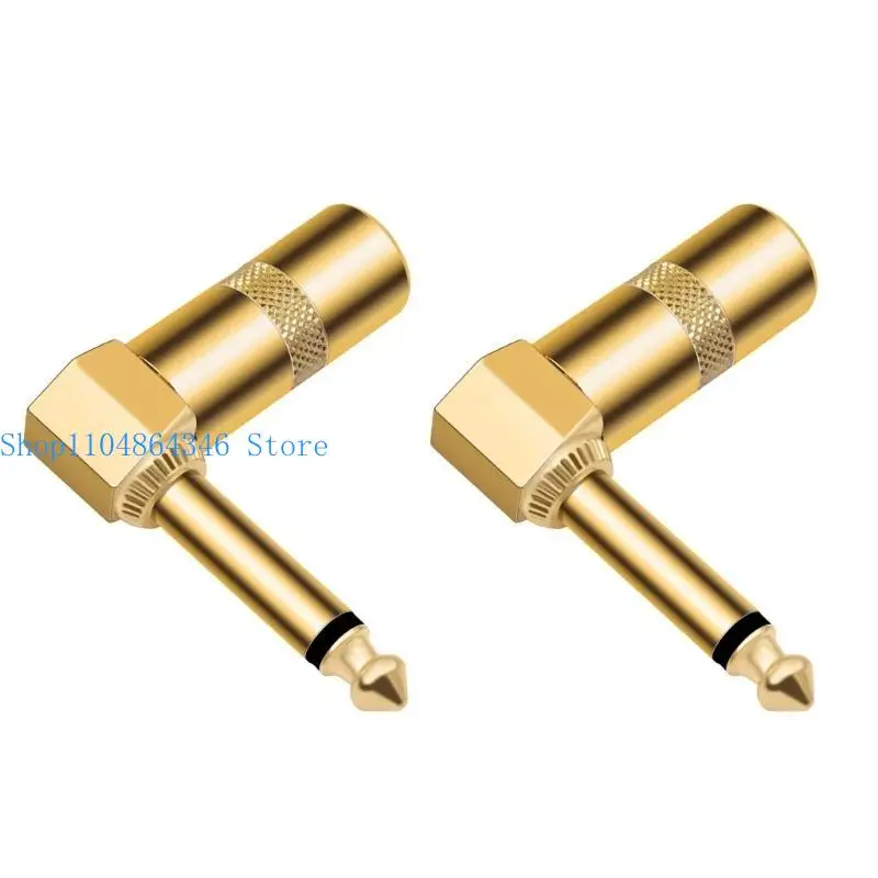 652F 2pcs/set DIY 6.35mm Plugs Connectors 6.35 Welding Plugs Convenient Portable Connection 1/4inch Plugs Welding Type