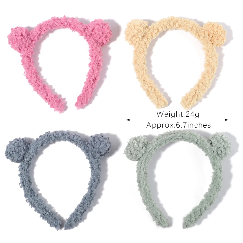 New Girls Cute Bear Ears Plush Hair Hoops for Girls Kids Lovely Hairbands Headband Children Winter Fashion Hair Accessories