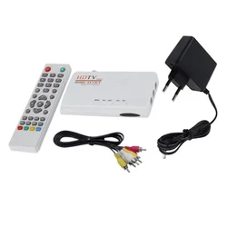 Receptor de Satélite HD Digital com Controle Remoto, DVB-T, DVB-T2, TV Box, Tuner, Receptor, AV, CVBS, 1080P, Compatível com HDMI