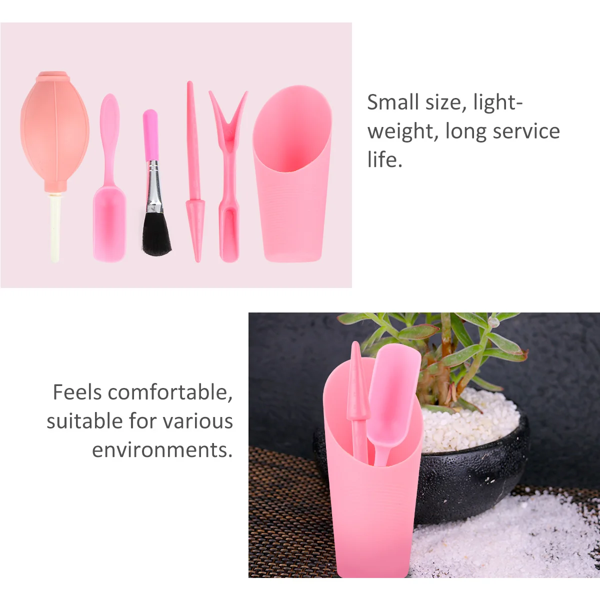 6 قطعة مجموعة أدوات زراعة صغيرة للعصارة مجموعة فرش مجرفة مريحة متينة أدوات حديقة مدمجة لزراعة الشتلات