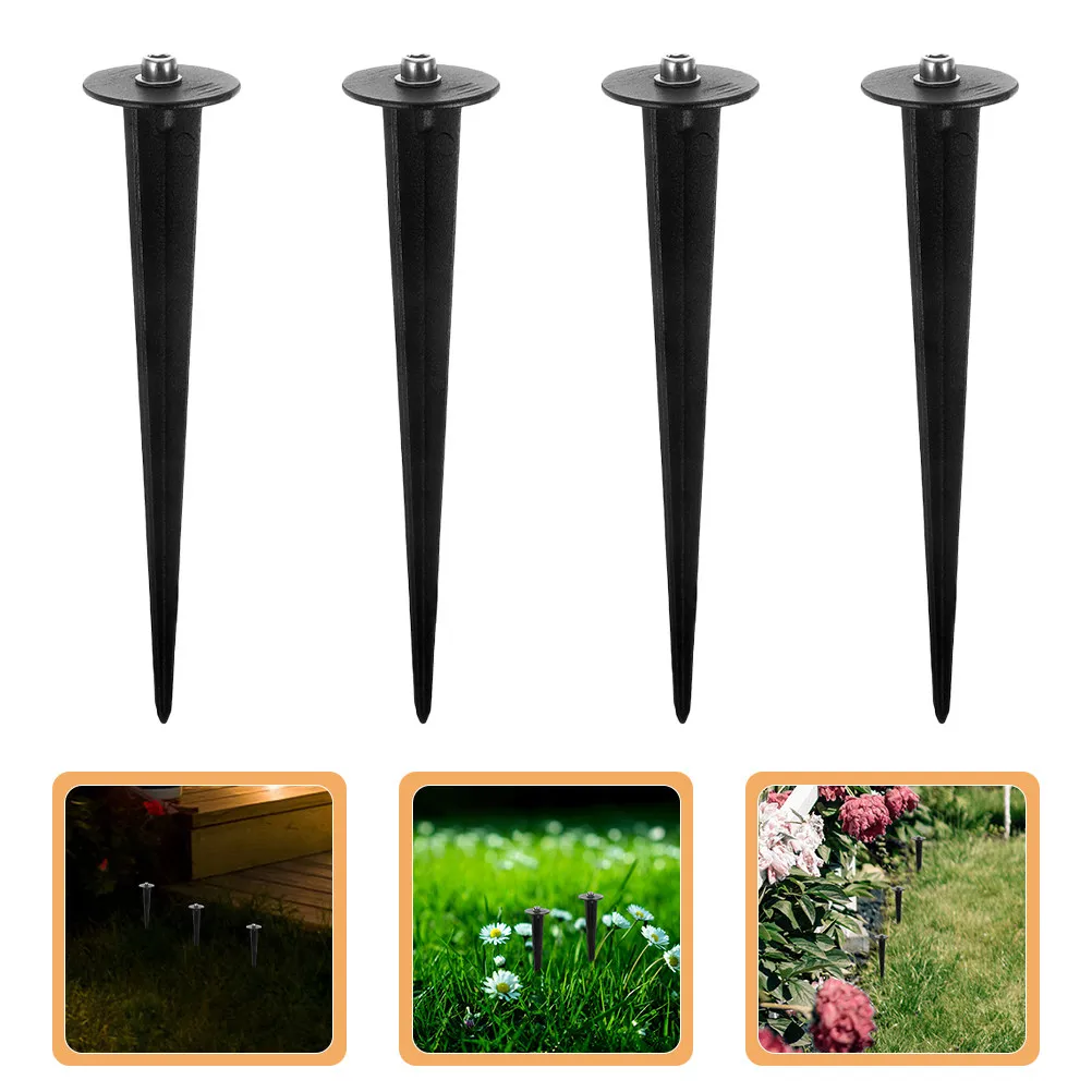 4Pcs Rustproof Aluminum Ground Spikes for Solar Lights Outdoor Garden Lawn Yard Lights Replacement Stakes Strong Secure