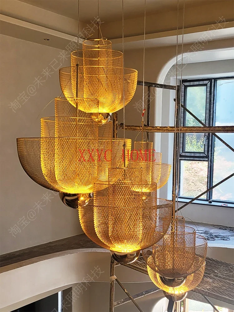 

Metal Grid Chandelier Affordable Luxury Fashion Living Room Dining Room Bedroom Villa Duplex Building Chandelier