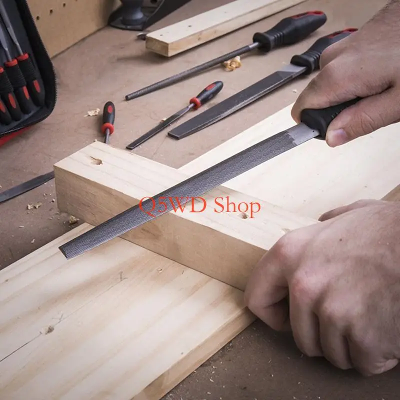 Q5WD 16 Pcs Durable Steel Files Set Flat Half Round Round for Triangle Files Needle Files for Cutting Stone Leather Plastic