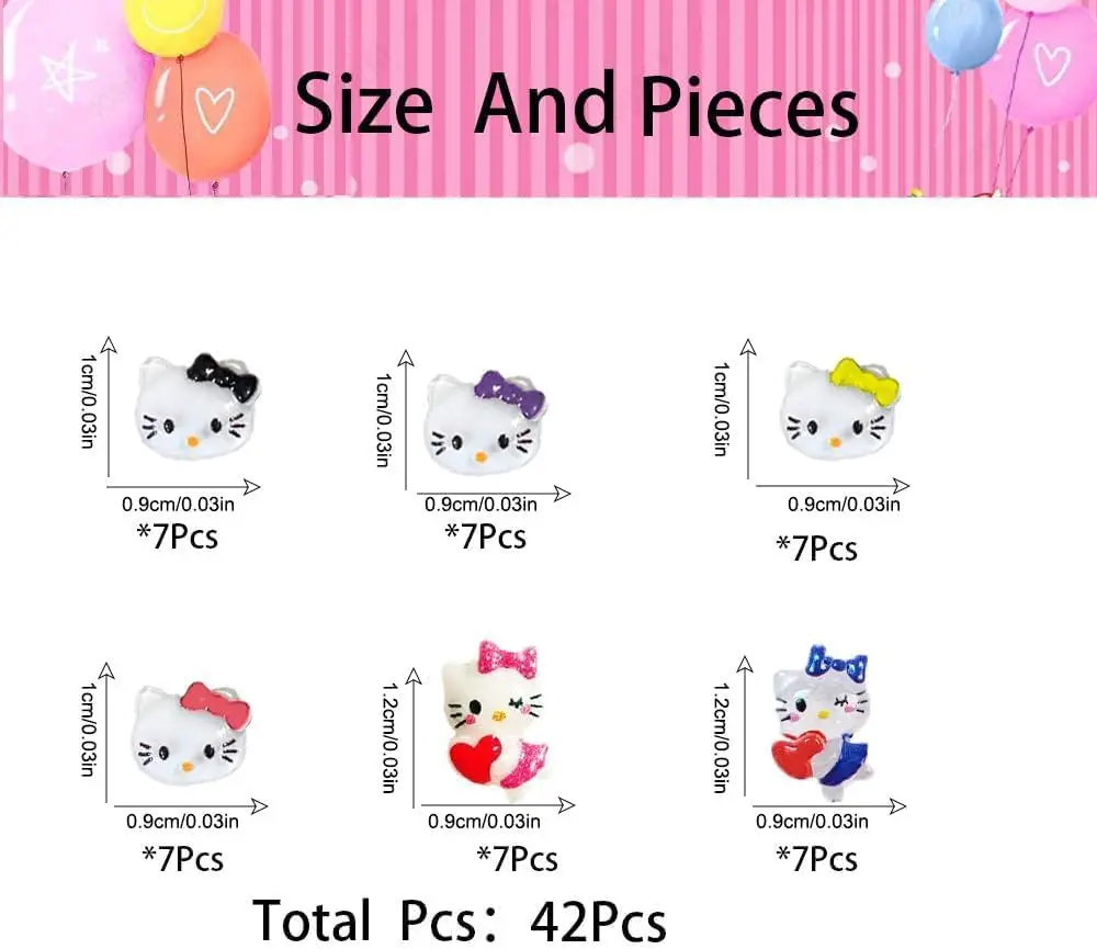 3d Kitty Katze Nail Art Charms, 3d Cartoon Kawaii Tempelle Einhörner Nagel dekorationen, Harz Nägel Schleim, Regenbogen Hourse