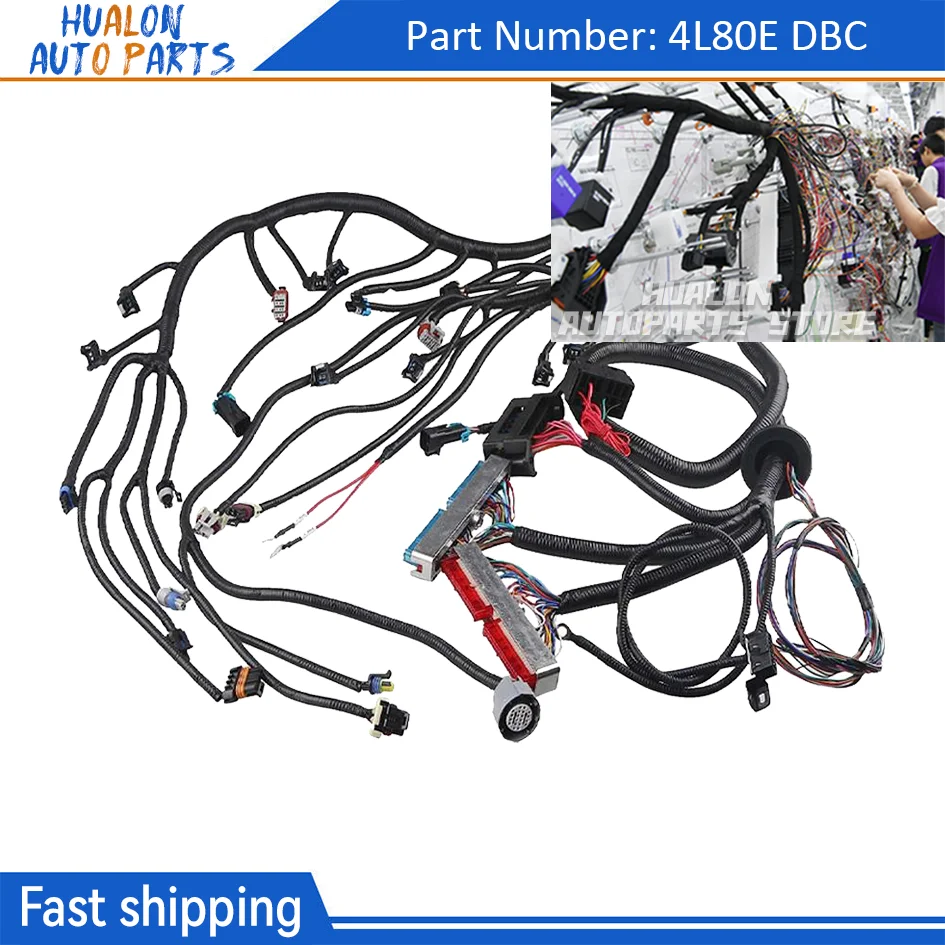 LS1 4L80E DBC Stand Alone Engine Wiring Harness for 1997-2006 Chevrolet Hummer GMC Truck Cadillac Engine Driver By Cable