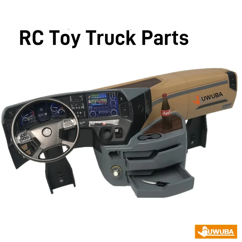 RC 1/14 Truck Dashboard Control Cabin For 1/14 Tamiya ACTROS GIGASPACE Toy Model Truck Part 1:14 Scale Model Truck Parts