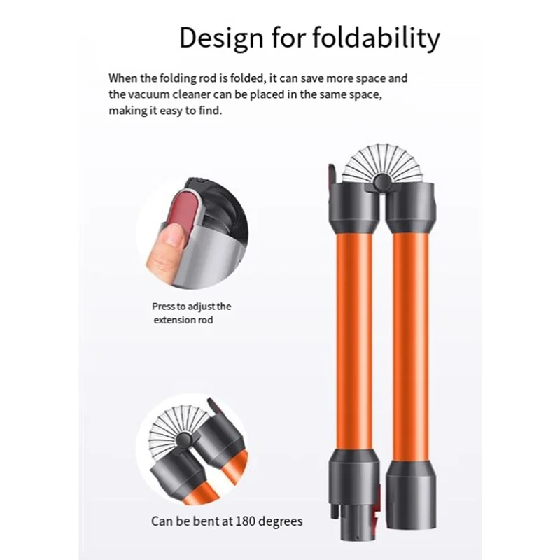 A83G-For دايسون V6V7V8V10V11V15 استبدال تمديد قضيب معدني أنبوب قابل للطي مستقيم الأنابيب بار يده عصا أنبوب مكنسة كهربائية