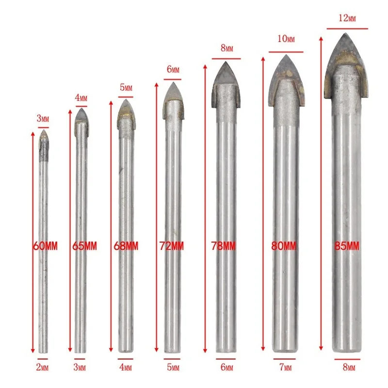 4/6/7pcs sklo mramor porcelán kopí hlava keramika dlážděná vrtačka bitech sada rýč vrtačka štípnutí sada pro keramika zeď beton výmol otvírač