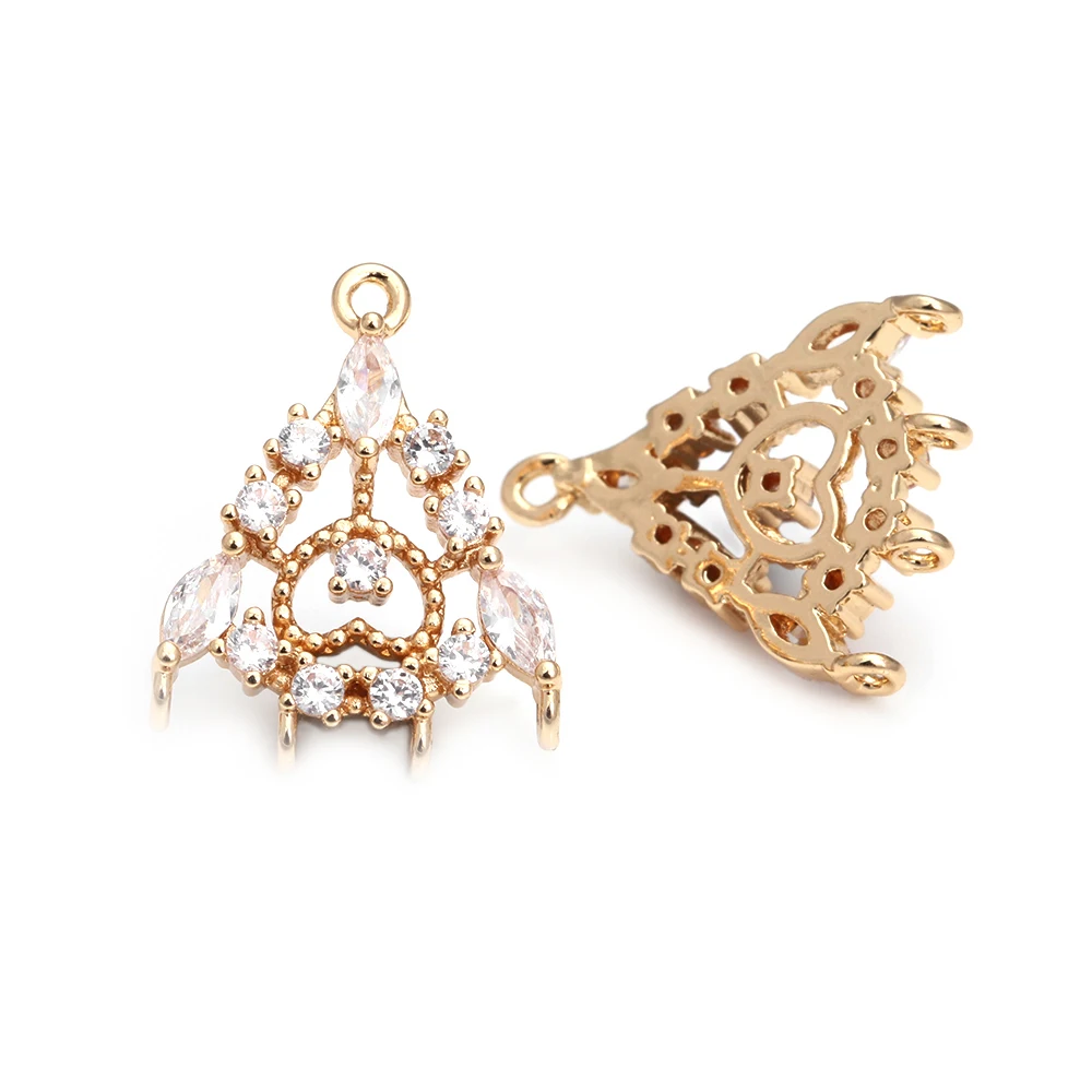 High Quality 18K Gold Color Brass and Zircon More Style Earrings Connect Charms Pendants Jewelry Making Diy Findings Accessories